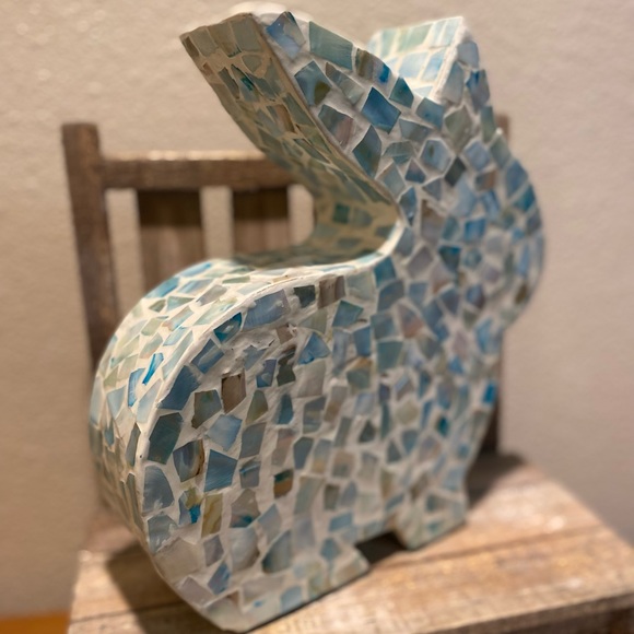 Blue Mosaic Tile Bunny Rabbit Decor, Easter Mosaic Bunny Decor, Easter Decor - Picture 4 of 12